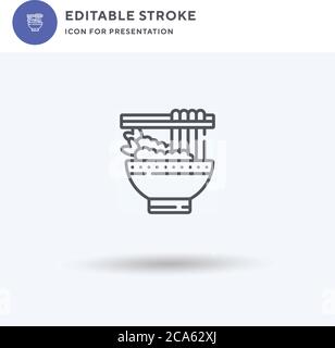 Udon icon vector, filled flat sign, solid pictogram isolated on white, logo illustration. Udon icon for presentation. Stock Vector