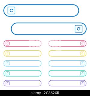 Rotate object right icons in rounded color menu buttons. Left and right side icon variations. Stock Vector
