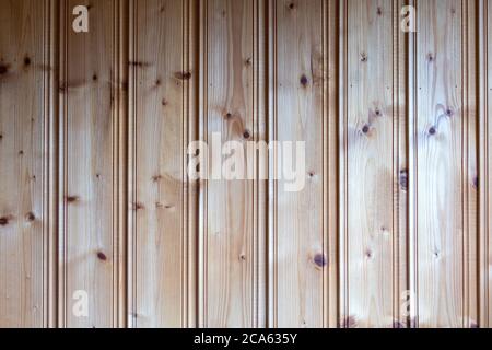 profiled timber at interior wall for background use Stock Photo