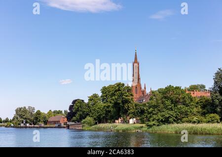 Malchow Abbey at Lake Malchow in the Mecklenburg Lake District, Germany Stock Photo