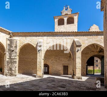 Courtyard of Basilica of Santa Maria of the Reales Alcazares in Ubeda, Spain Stock Photo