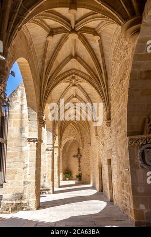 Courtyard of Basilica of Santa Maria of the Reales Alcazares in Ubeda, Spain Stock Photo