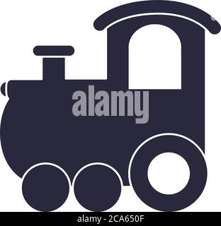 cartoon train wagon toy object for small children to play, silhouette style icon vector illustration Stock Vector