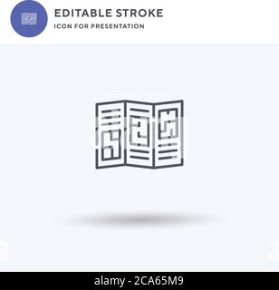 Trifold icon vector, filled flat sign, solid pictogram isolated on white, logo illustration. Trifold icon for presentation. Stock Vector