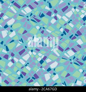 Ice glass pieces mosaic seamless pattern for background, fabric, textile, wrap, surface, web and print design. Cold winter abstract vector repeat back Stock Vector