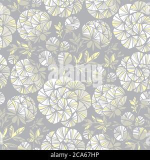 Luxury gray peony flower seamless pattern for background, fabric, textile, wrap, surface, web and print design. Stock Vector