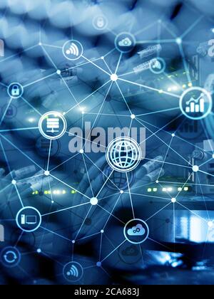 Computing concept. Technology infrastructure cloud computing and communication on data center background. Stock Photo