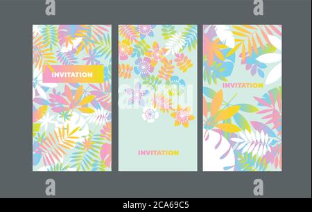 Abstract concept trendy neon color floral geometric elements for web banners, posters, cards, wallpapers, backdrops, panels. Stock Vector