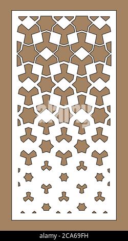 Laser pattern. Decorative vector panel for laser cutting. Template for interior partition in arabesque style. Vector laser patterns Stock Vector