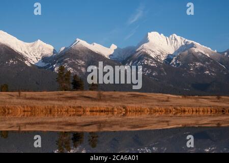 North America; United States; Montana; Mission Mountains;  Autumn Stock Photo