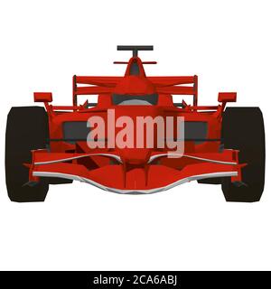 Low poly red racing car. Front view. 3D. Vector illustration. Stock Vector