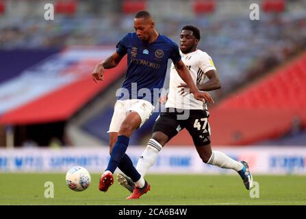 Brentford's Ethan Pinnock during the Sky Bet Championship Play Off Final at Wembley Stadium, London. Stock Photo