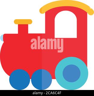cartoon train wagon toy object for small children to play, flat style icon vector illustration Stock Vector