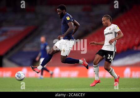 Brentford's Josh Dasilva (left) and Fulham’s Bobby Decordova-Reid during the Sky Bet Championship Play Off Final at Wembley Stadium, London. Stock Photo