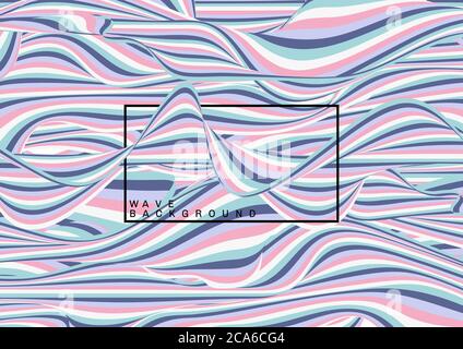 Abstract pastel color waves lines pattern fluid background and texture. Vector illustration Stock Vector
