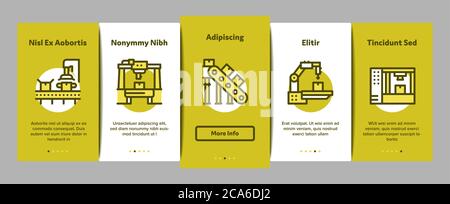 Manufacturing Process Onboarding Elements Icons Set Vector Stock Vector
