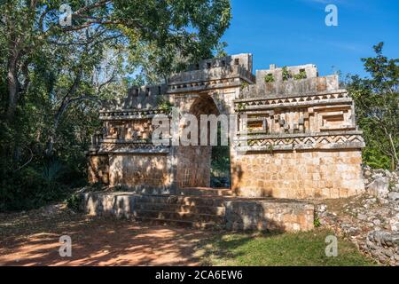 The ruins of the Mayan city of Labna are part of the Pre-Hispanic Town of Uxmal UNESCO World Heritage Center in Yucatan, Mexico. Stock Photo