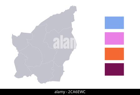 Infographics of San Marino map, individual regions blank Stock Photo