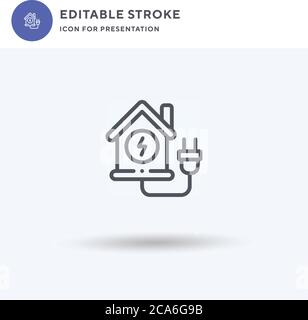 Power icon vector, filled flat sign, solid pictogram isolated on white, logo illustration. Power icon for presentation. Stock Vector