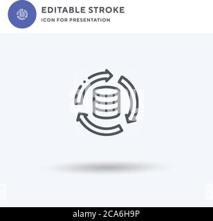 Synchronization icon vector, filled flat sign, solid pictogram isolated on white, logo illustration. Synchronization icon for presentation. Stock Vector