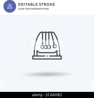 Newtons Cradle icon vector, filled flat sign, solid pictogram isolated on white, logo illustration. Newtons Cradle icon for presentation. Stock Vector