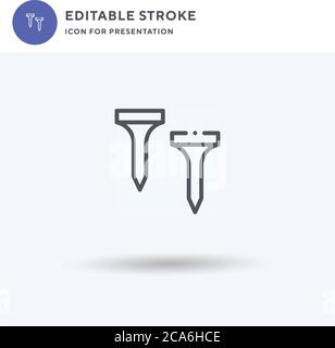 Tee icon vector, filled flat sign, solid pictogram isolated on white, logo illustration. Tee icon for presentation. Stock Vector