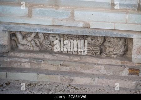A stucco frieze depicting ruler Lord 8 Owl and his wife, Lady 3 ...