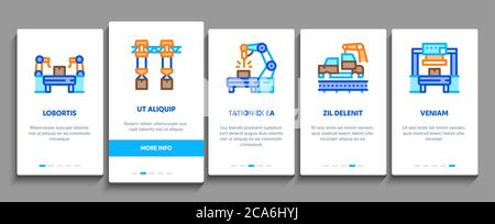 Manufacturing Process Onboarding Elements Icons Set Vector Stock Vector