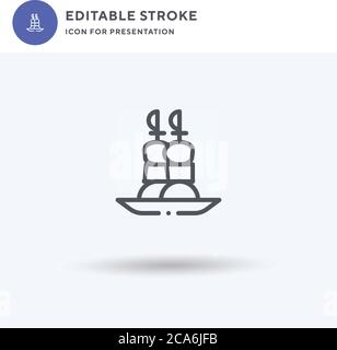 Canapes icon vector, filled flat sign, solid pictogram isolated on white, logo illustration. Canapes icon for presentation. Stock Vector