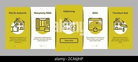 Apartment Building Onboarding Elements Icons Set Vector Stock Vector