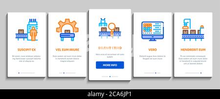 Manufacturing Process Onboarding Elements Icons Set Vector Stock Vector