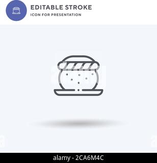 Semla icon vector, filled flat sign, solid pictogram isolated on white, logo illustration. Semla icon for presentation. Stock Vector