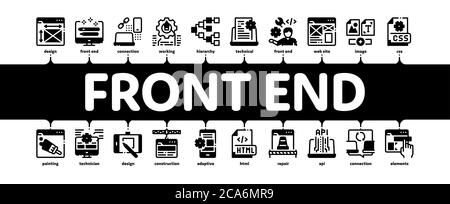 Front End Development Minimal Infographic Banner Vector Stock Vector ...