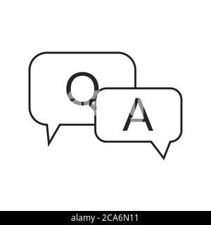 Q and A outline icon Question and Answer with speech bubble symbol in outline style Stock Vector