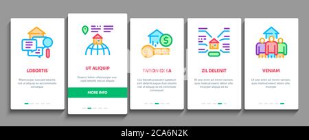 Apartment Building Onboarding Elements Icons Set Vector Stock Vector