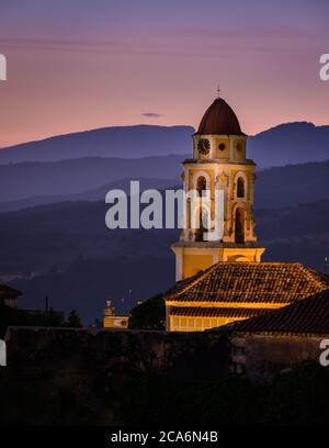 TRINIDAD, CUBA - CIRCA JANUARY 2020: Bell Tower of the  St. Francis of Assisi Convent in Trinidad