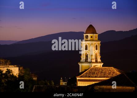 TRINIDAD, CUBA - CIRCA JANUARY 2020: Bell Tower of the  St. Francis of Assisi Convent in Trinidad Stock Photo