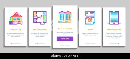 Apartment Building Onboarding Elements Icons Set Vector Stock Vector
