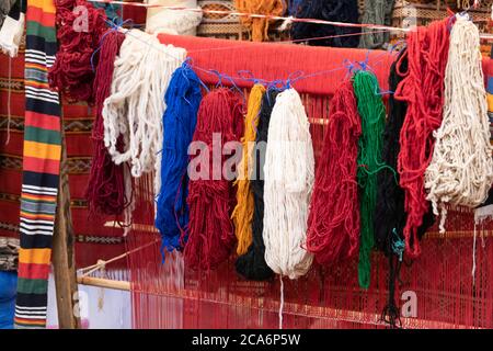 Moroccan rug Coop is run by a Berber family in Tinerhir Stock Photo