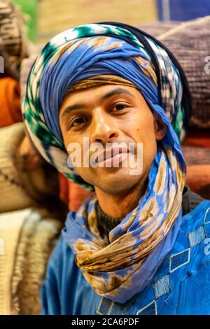 Moroccan rug Coop is run by a Berber family in Tinerhir Stock Photo