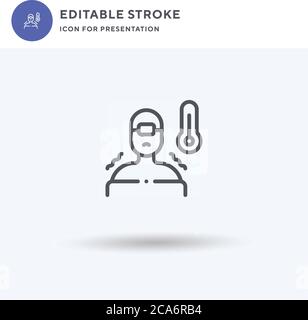 Fever icon vector, filled flat sign, solid pictogram isolated on white, logo illustration. Fever icon for presentation. Stock Vector