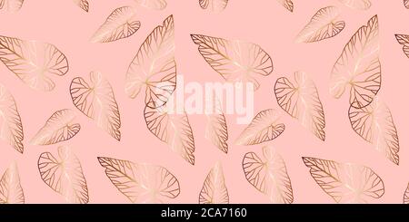 Summer print of exotic plants jungle tropical leaves, pattern, seamless floral vector on a light background.Nature wallpaper. Trendy modern pattern Stock Vector