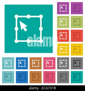 Free transform object multi colored flat icons on plain square backgrounds. Included white and darker icon variations for hover or active effects. Stock Vector