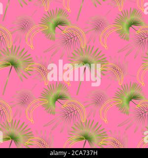 Summer print of exotic plants jungle tropical leaves, pattern, seamless floral vector on a light background.Nature wallpaper. Trendy modern pattern Stock Vector