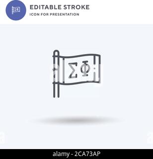 Sorority icon vector, filled flat sign, solid pictogram isolated on white, logo illustration. Sorority icon for presentation. Stock Vector