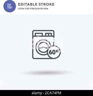 Wahing Machine icon vector, filled flat sign, solid pictogram isolated on white, logo illustration. Wahing Machine icon for presentation. Stock Vector