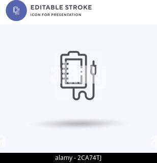 Blood Bag icon vector, filled flat sign, solid pictogram isolated on white, logo illustration. Blood Bag icon for presentation. Stock Vector