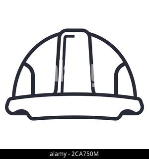 white helmet icon from the black line. flat vector illustration. Stock Vector