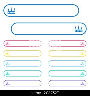 Wireless router icons in rounded color menu buttons. Left and right side icon variations. Stock Vector