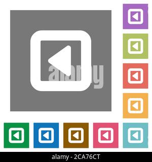 Toggle left flat icons on simple color square backgrounds Stock Vector